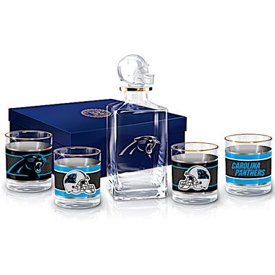 The Bradford Exchange Carolina Panthers NFL Glass Decanter Set The Bradford Exchange Carolina Panthers NFL Glass Decanter Set