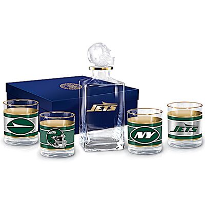 The Bradford Exchange New York Jets NFL Glass Decanter Set The Bradford Exchange New York Jets NFL Glass Decanter Set