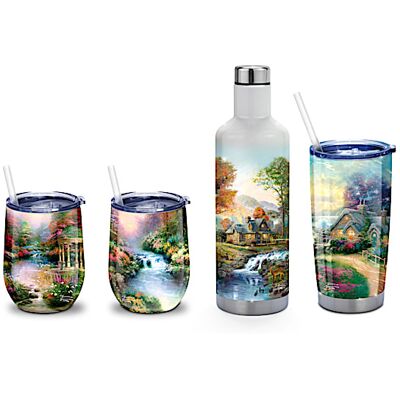 The Bradford Exchange Thomas Kinkade Tranquility Insulated Drinkware Collection The Bradford Exchange Thomas Kinkade Tranquility Insulated Drinkware Collection