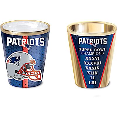 The Bradford Exchange New England Patriots Shot Glasses With Colorful Finishes The Bradford Exchange New England Patriots Shot Glasses With Colorful Finishes