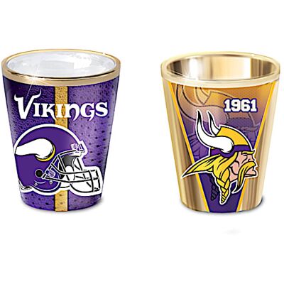 The Bradford Exchange Minnesota Vikings Shot Glasses With Colorful Finishes The Bradford Exchange Minnesota Vikings Shot Glasses With Colorful Finishes