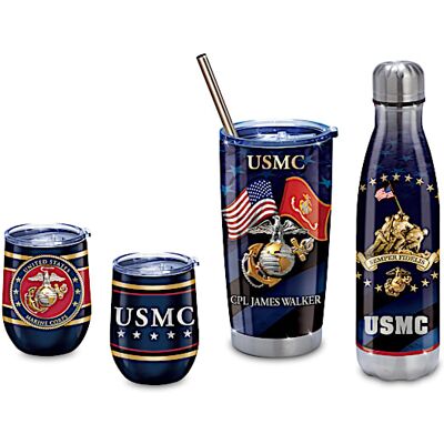 The Bradford Exchange USMC Stainless Steel Drinkware And Personalized Tumbler The Bradford Exchange USMC Stainless Steel Drinkware And Personalized Tumbler