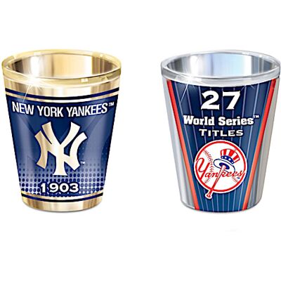 The Bradford Exchange New York Yankees Shot Glasses With Colorful Finishes The Bradford Exchange New York Yankees Shot Glasses With Colorful Finishes