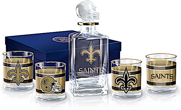 The Bradford Exchange NFL New Orleans Saints Five-Piece Decanter Set With Glasses