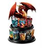 The Bradford Exchange Matthew Stawicki Dragon Art Shot Glasses With Wooden Display