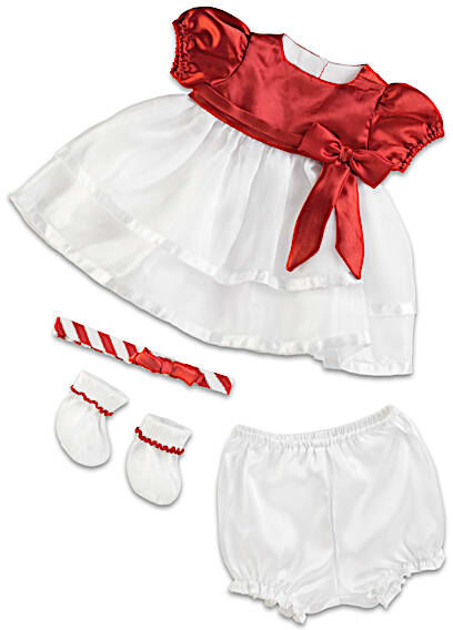 The Ashton-Drake Galleries Candy Cane Christmas Baby Doll Ensemble Accessory Set