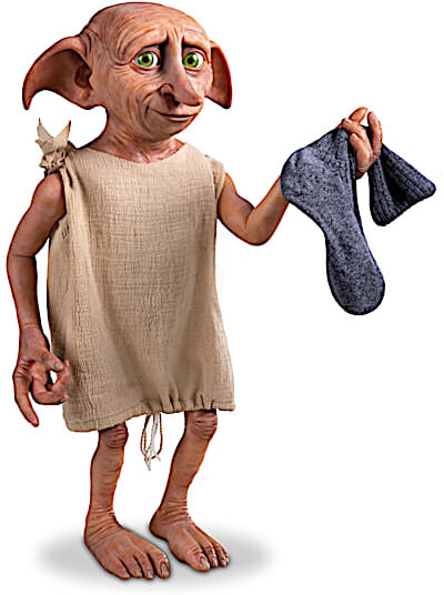 The Ashton-Drake Galleries DOBBY THE HOUSE ELF Poseable Figure With Sock