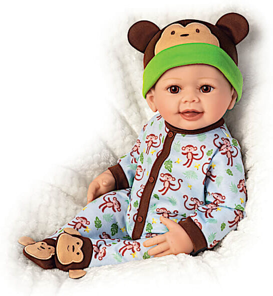 The Ashton-Drake Galleries Lucas Monkey-Themed Lifelike Baby Doll By Linda Murray