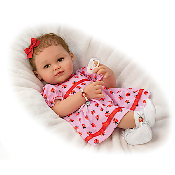 The Ashton-Drake Galleries Little Love Bug Baby Doll With Personalized Bracelet
