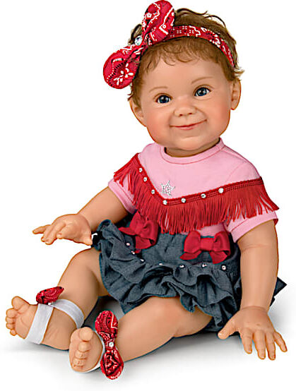 The Ashton-Drake Galleries Little Rhinestone Cowgirl Baby Girl Doll By Ping Lau