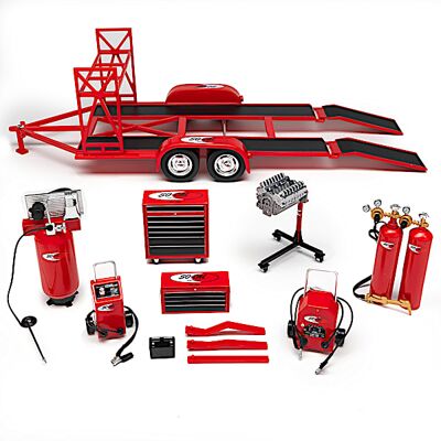 The Hamilton Collection 1:18-Scale Diecast Tandem Trailer And Garage Shop Tool Set The Hamilton Collection 1:18-Scale Diecast Tandem Trailer And Garage Shop Tool Set