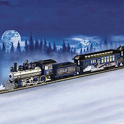 Hawthorne Village Silver Moon Wolf Art Electric Model Train Collection Hawthorne Village Silver Moon Wolf Art Electric Model Train Collection