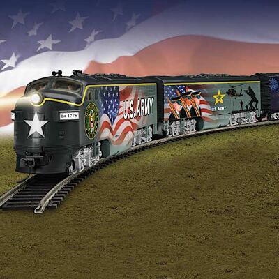 Hawthorne Village U.S. Army Express Model Train Collection With Tracks And Power-Pack Hawthorne Village U.S. Army Express Model Train Collection With Tracks And Power-Pack