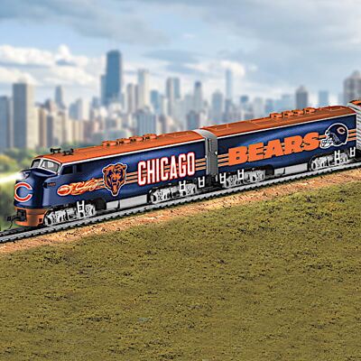 Hawthorne Village Chicago Bears Model Train With Lighted Locomotive Hawthorne Village Chicago Bears Model Train With Lighted Locomotive