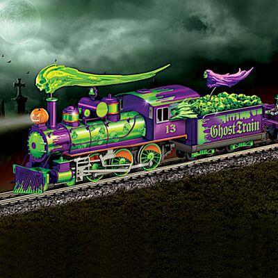 Hawthorne Village Haunted Ghost Light-Up Model Train Glows In The Dark Hawthorne Village Haunted Ghost Light-Up Model Train Glows In The Dark