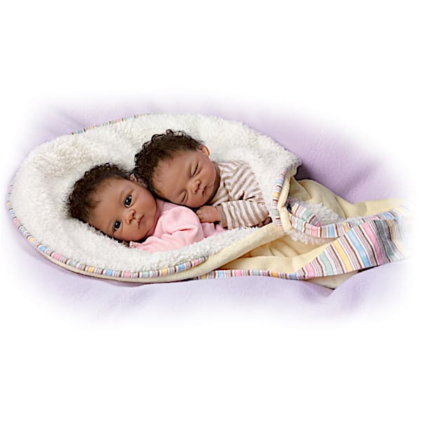 The Ashton-Drake Galleries Waltraud Hanl Jada And Jayden Lifelike Twin Baby Doll Set