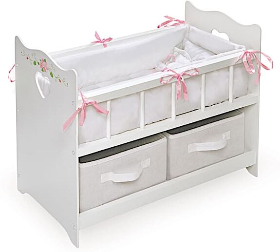 The Ashton-Drake Galleries Baby Doll Crib With Pillow Set And Removable Baskets