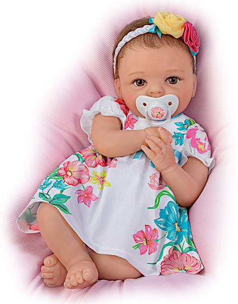 The Ashton-Drake Galleries Cheryl Hill Pretty And Petite Presley Silicone Baby Doll