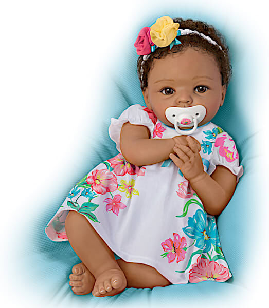 The Ashton-Drake Galleries Cheryl Hill Lifelike Weighted Silicone Baby Doll with Rooted Hair: Ashton-Drake