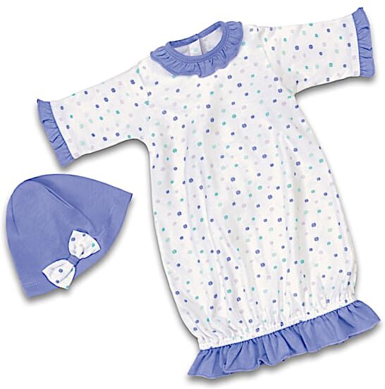 The Ashton-Drake Galleries Nighty Nightgown Floral Cotton Baby Doll Accessory Set