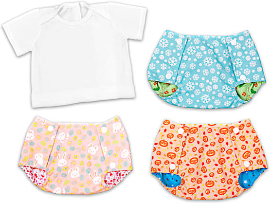 The Ashton-Drake Galleries Reversible Seasonal Baby Doll Diaper Covers & Tee-Shirt Set