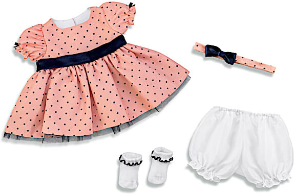 The Ashton-Drake Galleries Perfect Party Dress Polka Dot Baby Doll Outfit Set