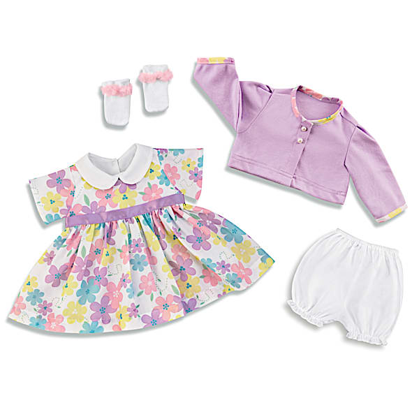 The Ashton-Drake Galleries Cute And Classic 4-Piece Baby Girl Doll Outfit Set