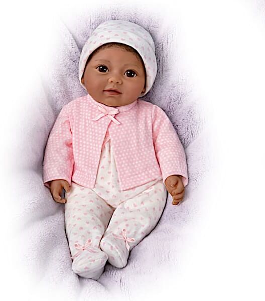 The Ashton-Drake Galleries Little Kiara Vinyl Baby Doll With A Sleeper, Cap & Jacket