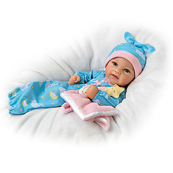 The Ashton-Drake Galleries Ready For Bed Rylee Baby Doll With Lavender Scent Packet