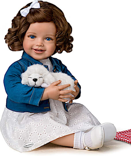 The Ashton-Drake Galleries Ping Lau Hold That Pose! Child Doll And Plush Puppy