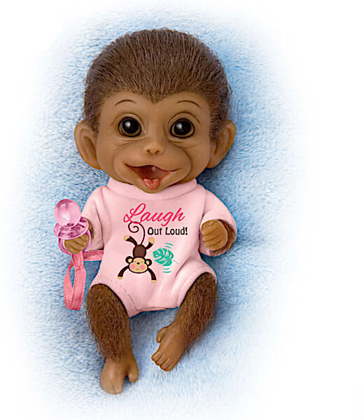 The Ashton-Drake Galleries Lara Mini Full-Body Silicone Monkey Doll With Pacifier