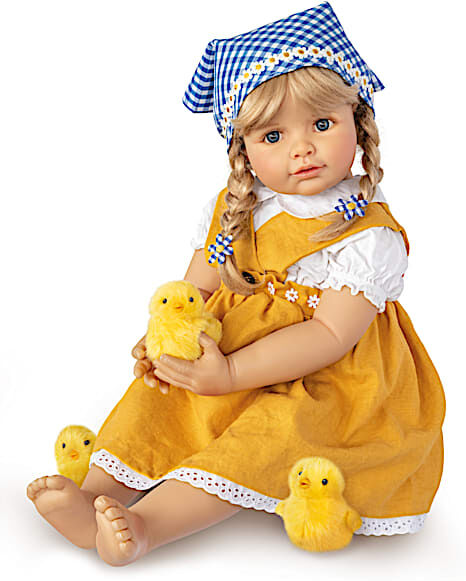 The Ashton-Drake Galleries Monika Gerdes Emma With Chicks Child Doll And Plush Chicks