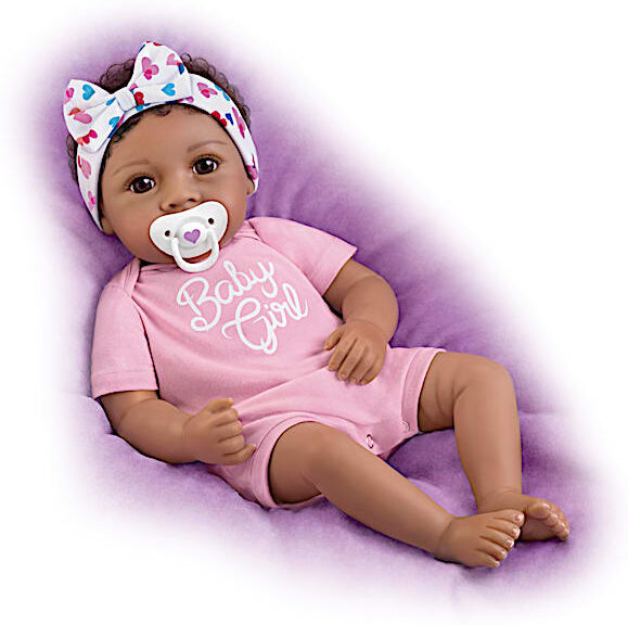 The Ashton-Drake Galleries Little Baby Girl Vinyl Doll With Magnetic Pacifier