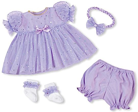 The Ashton-Drake Galleries 4-Piece Baby Doll Tulle Party Dress Set By Victoria Jordan