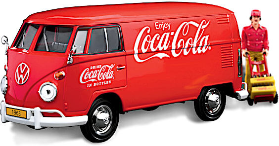 The Hamilton Collection COCA-COLA 1963 VW Type 2 (T1) Diecast Cargo Van And Accessory Set