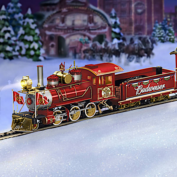 Hawthorne Village Budweiser Holiday Express Train Gift Set