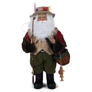 The Ashton-Drake Galleries 16 Tall Santa Doll With Custom Fly Fisherman Ensemble