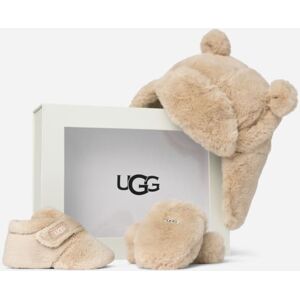 UGG® Infants' Bixbee and Hat and Mitten Set Fleece/Textile/Recycled Materials Boots in Blond, Size 12-18 mos