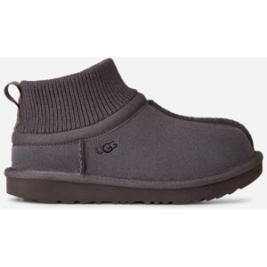 UGG® Kids' Classic Ultra Stretch Cuff Suede/Textile/Recycled Materials Classic Boots in Obsidian, Size 6K