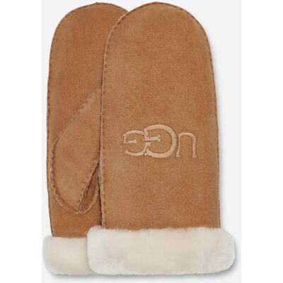 UGG® Women's Sheepskin Embroider Mitten in Chestnut, Size L/XL UGG® Women's Sheepskin Embroider Mitten in Chestnut, Size L/XL