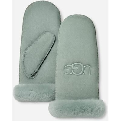UGG® Women's Sheepskin Embroider Mitten Gloves in Grey Mist, Size L/XL UGG® Women's Sheepskin Embroider Mitten Gloves in Grey Mist, Size L/XL