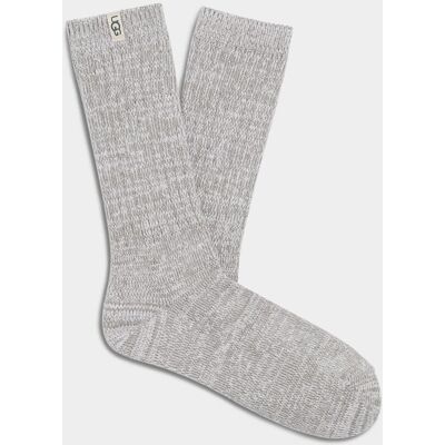 UGG® Women's Rib Knit Slouchy Crew Sock Polyester Blend/Recycled Materials in Grey/ UGG® Women's Rib Knit Slouchy Crew Sock Polyester Blend/Recycled Materials in Grey/