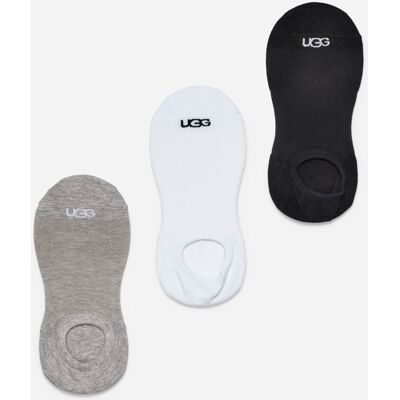 UGG® Women's Stela No Show 3 Pack Cotton Blend in White/Grey/Black, Size M/L UGG® Women's Stela No Show 3 Pack Cotton Blend in White/Grey/Black, Size M/L