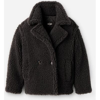 UGG® Women's Gertrude Short Teddy Coat Faux Fur in Ink, Size L UGG® Women's Gertrude Short Teddy Coat Faux Fur in Ink, Size L