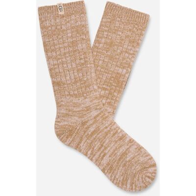 UGG® Women's Rib Knit Slouchy Crew Sock Polyester Blend/Recycled Materials in Sand UGG® Women's Rib Knit Slouchy Crew Sock Polyester Blend/Recycled Materials in Sand