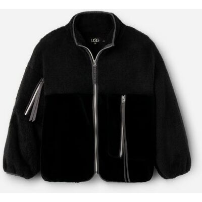 UGG® Women's Marlene Sherpa Jacket II Faux Fur/Fleece Tops in Black, Size S UGG® Women's Marlene Sherpa Jacket II Faux Fur/Fleece Tops in Black, Size S