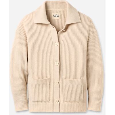 UGG® Women's Junipher Cardigan Lite Polyester/Recycled Materials Tops in Sand, Size 2X UGG® Women's Junipher Cardigan Lite Polyester/Recycled Materials Tops in Sand, Size 2X