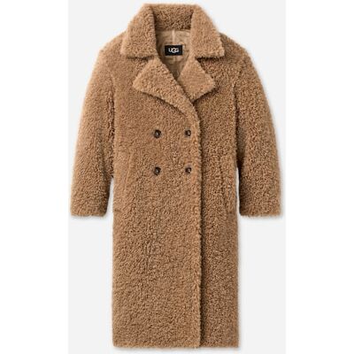 UGG® Women's Gertrude Long Teddy Coat II in Sand, Size 1X UGG® Women's Gertrude Long Teddy Coat II in Sand, Size 1X