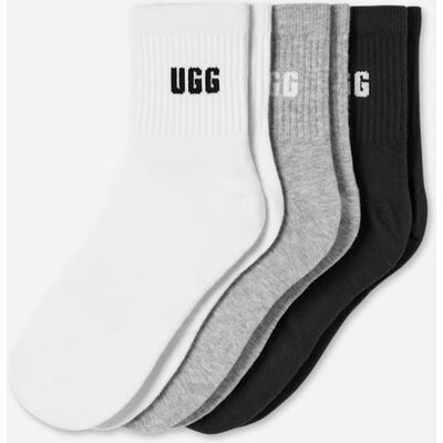 UGG® Women's Quinlin Logo Quarter 3 Pack in Nimbus/Grey Heather/Black UGG® Women's Quinlin Logo Quarter 3 Pack in Nimbus/Grey Heather/Black
