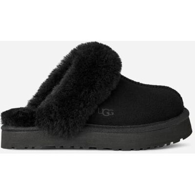 UGG® Kids' Disquette Sheepskin Slippers in Black, Size 2K UGG® Kids' Disquette Sheepskin Slippers in Black, Size 2K